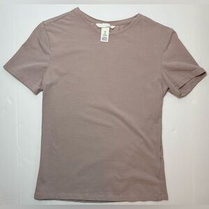 H&M Short Sleeve Fitted T-Shirt Powder Pink Size S Basics